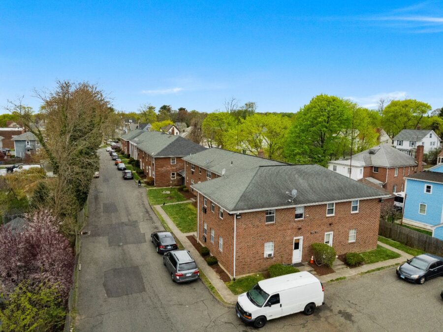 Aerial view looking north