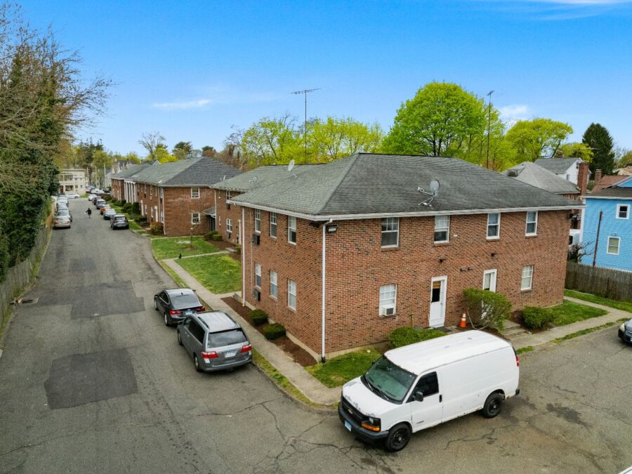 Aerial view from the parking lot